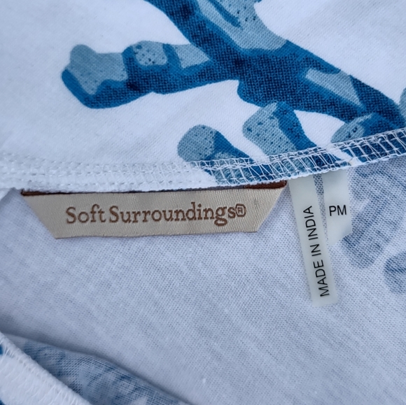 Soft Surroundings Sleeveless Beaded Coral Dress Petite Medium - Picture 4 of 10